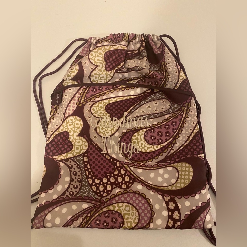 THIRTY-ONE Purple Paisley Drawstring Bag